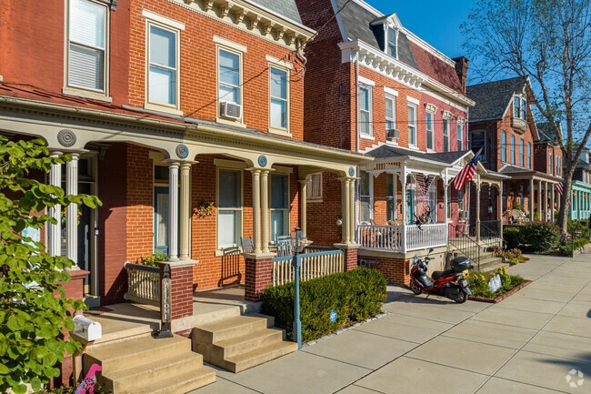 Colonial style duplexes can be found around Columbia-Washington Boro.
