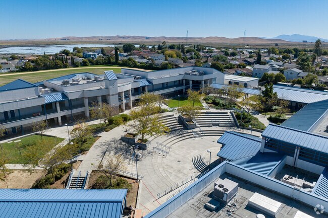 Crystal Elementary School offers a sprawling campus when viewed from above.