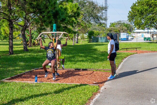 Working out is a perfect opportunity to spend family time at Pembroke Park.