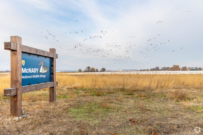 McNary National Wildlife Refuge features trails and seasonal birdwatching.