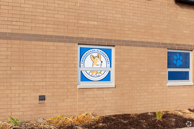 Crossroads Elementary School's mascot is a corgi.