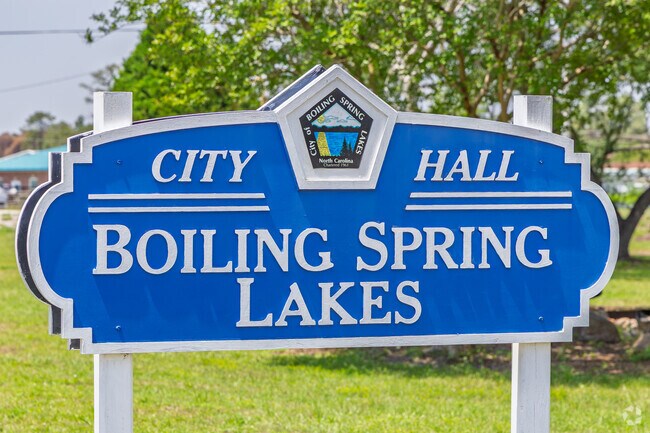 Welcome sign at Boiling Spring Lakes City Hall welcomes residents and visitors alike.
