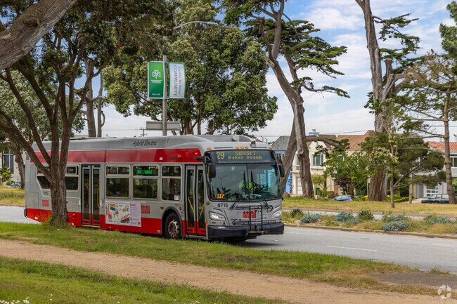 The Outer Sunset neighborhood is serviced by SF MUNI Bus routes.