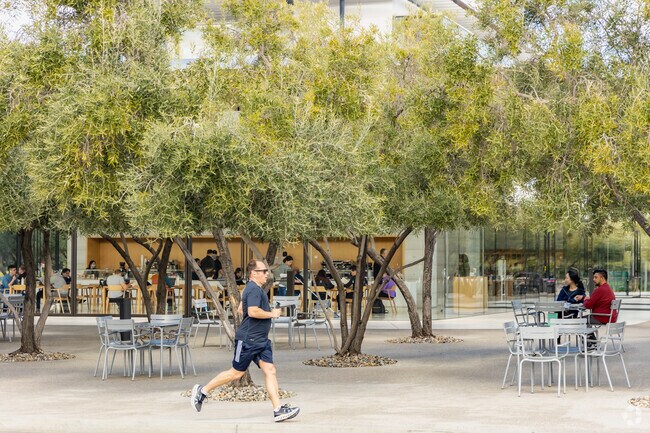 Apple Park offers a beautiful setting to relax, eat lunch or go on a jog.