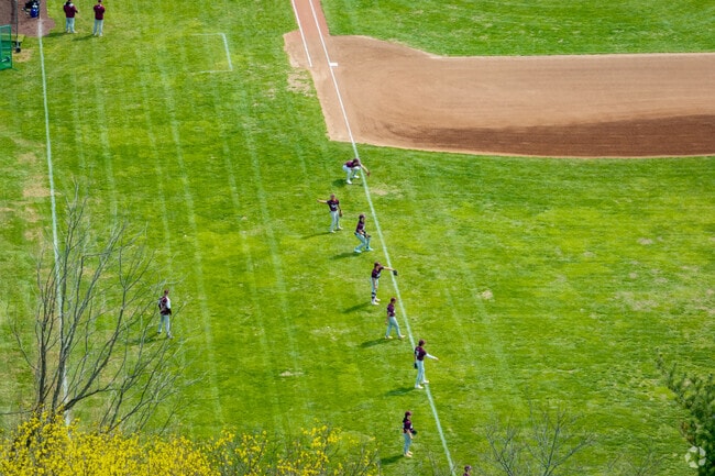 Baseball players practice their throws at North Hunterdon High School, which serves Lebanon.