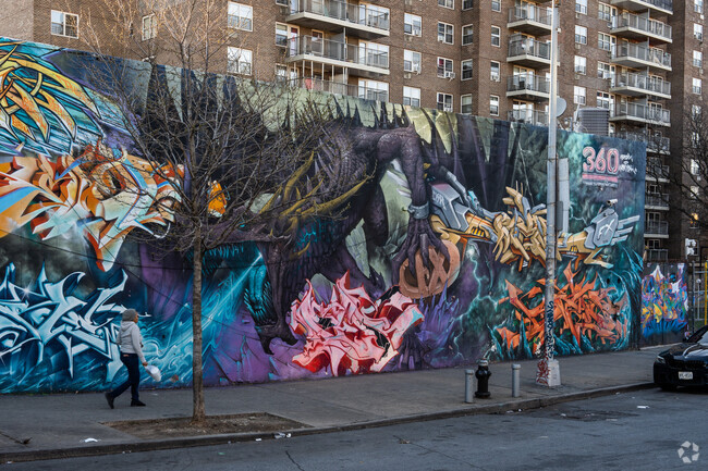 Westchester Avenue's mural: A breathtaking work of art, transforming a once-dull urban space into a vibrant canvas of color and cultural expression