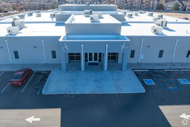 The front entrance of Southwest Aeronautical Mathematics and Science Academy.