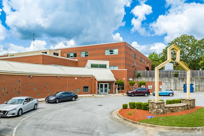 Back entrance at Paul L Dunbar Elementary School in Atlanta.