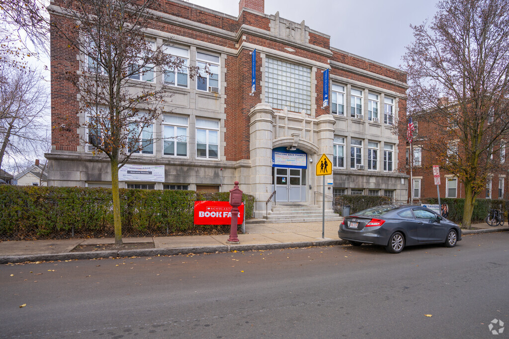 This is the main entrance to Prospect Hill Academy in East Somerville.