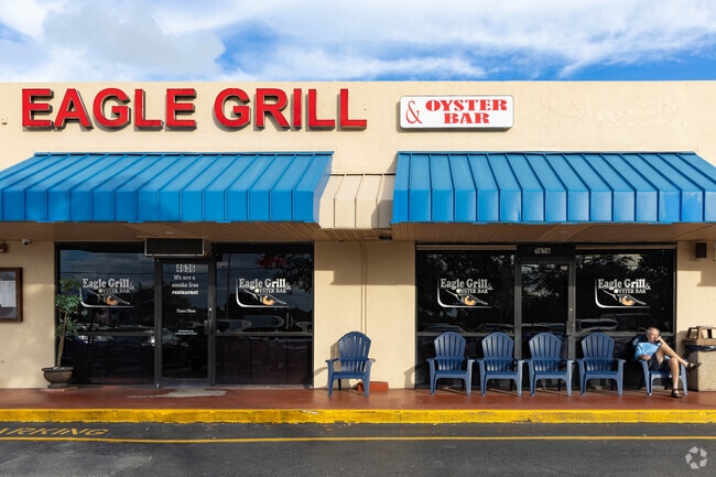 Eagle Grill and Oyster Bar features a raw bar  and American eats in Greenacres.
