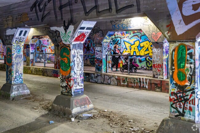 The Krog Street Tunnel is a landmark of the Cabbagetown area and also part of the Beltline path.