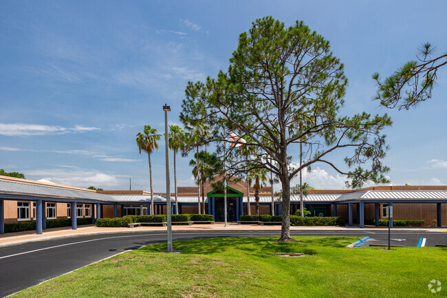 East Naples Middle School has a central main entrance for students.