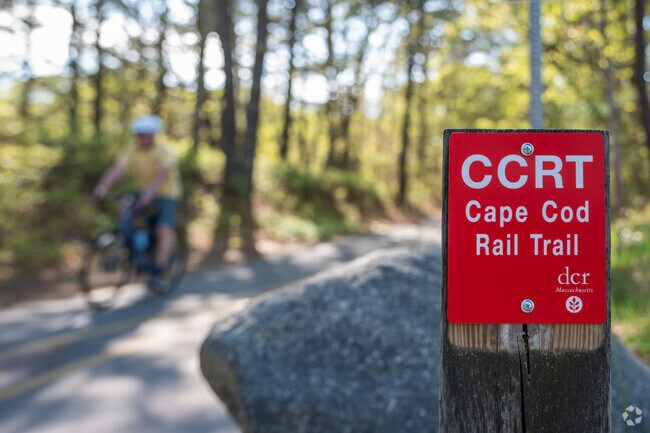 Cyclists in Northwest Harwich can ride over 25 miles on the Cape Cod Rail Trail.