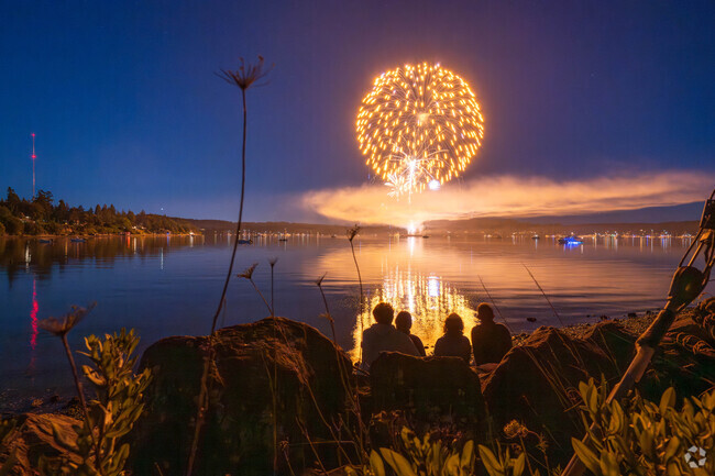Watch the colorful show while sitting beachside with friends on Vashon Island.