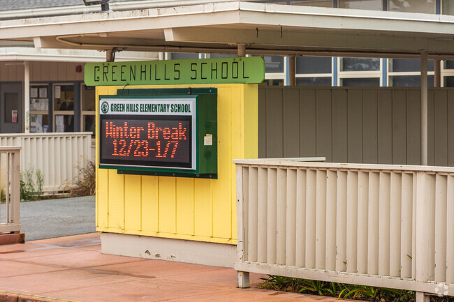 Green Hills Elementary School has a colorful entrance.