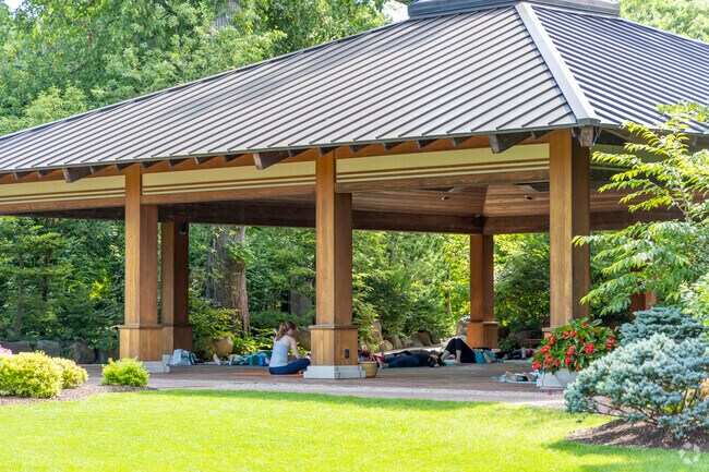 Anderson Japanese Gardens offers morning yoga near Edgewater.