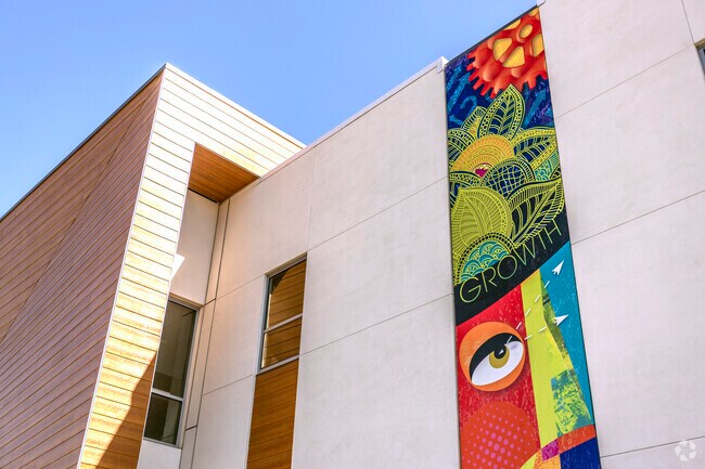 School murals at Memorial Education Campus in Logan Heights.