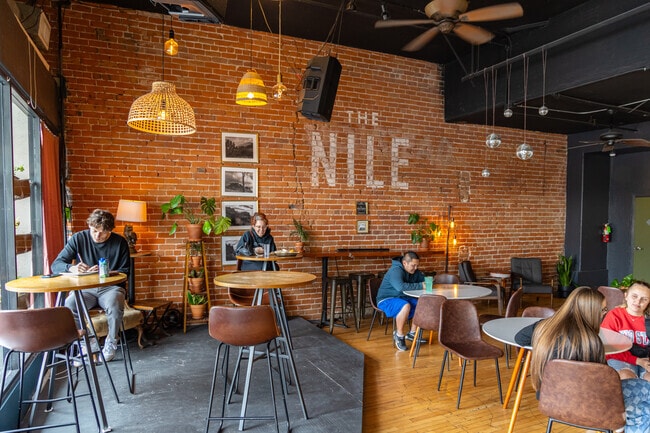 The Nile Coffee Shop offers breakfast, lunch eats, and regular live events near Citrus.