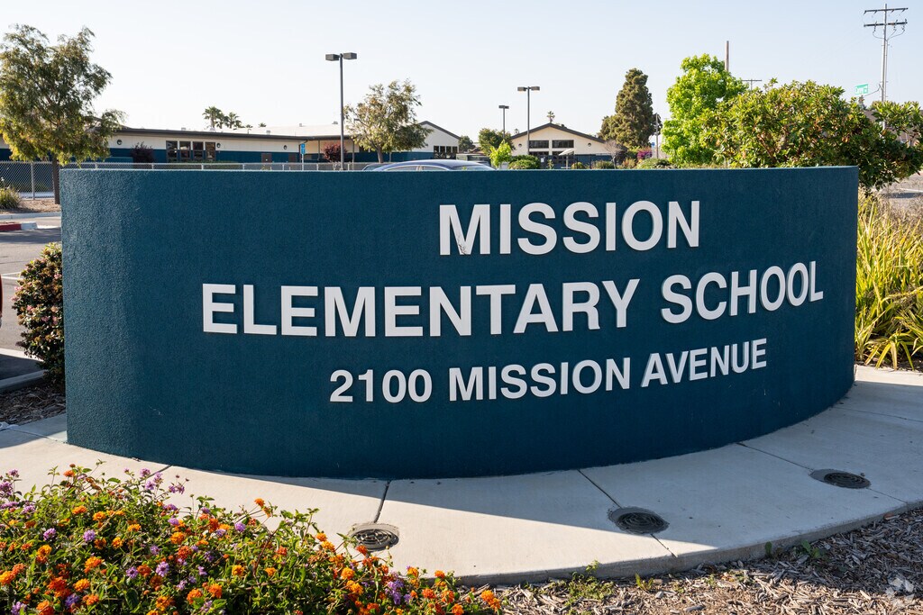 The sign entering Mission Elementary School in Oceanside.