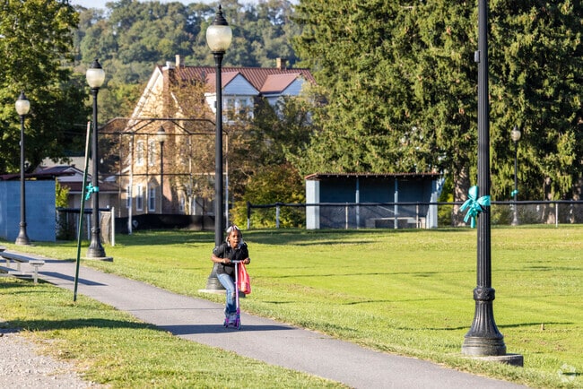 Hornerstown residents enjoy Roxbury Park for its walking paths and abundant green space.