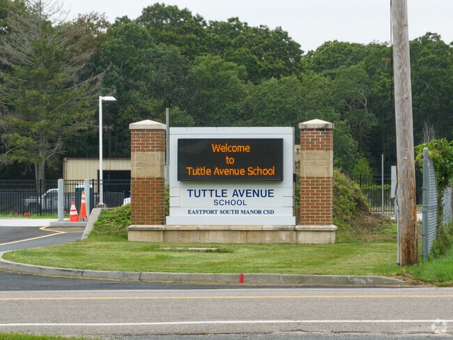 Tuttle Avenue School new sign in the front of the school.