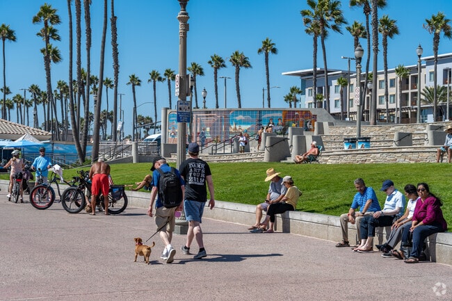 Visitors from all over enjoy the bike path for walking and riding through Downtown Huntington.