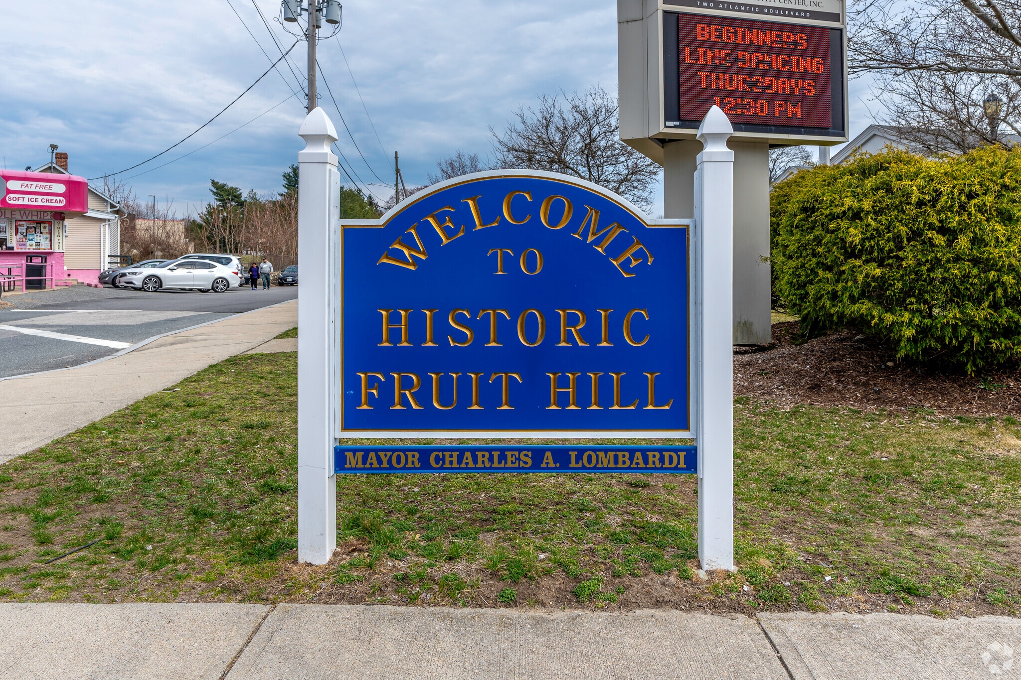 Welcome To Historic Fruit Hill Sign