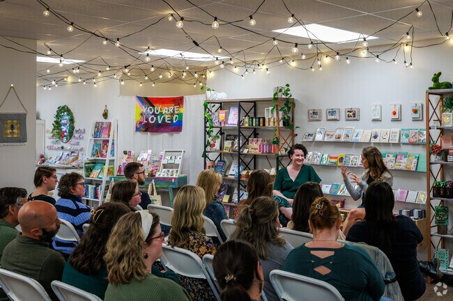 The Golden Bee Bookshop in Liverpool frequently has famous authors visiting to talk about books.
