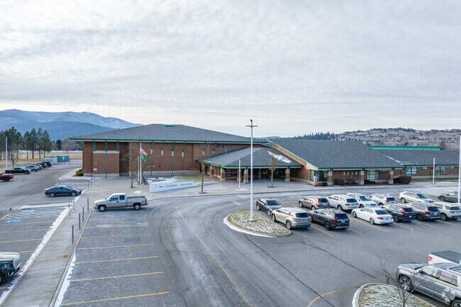 Liberty lake Elementary offers a small parking lot for staff in front of the school.