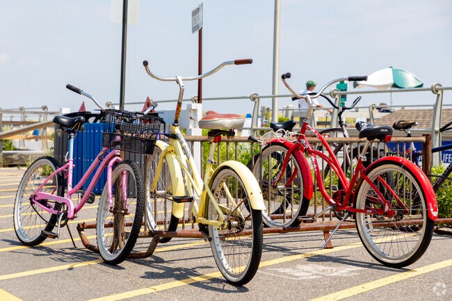 Park your beach cruiser on the boardwalk and enjoy the day at the beach.
