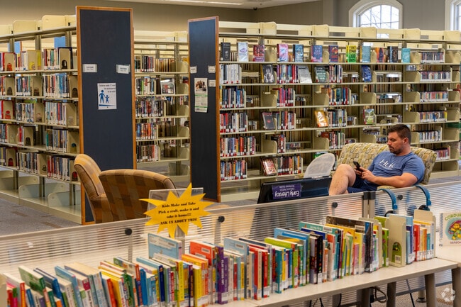 The Powdersville library is a great place to sit and read.