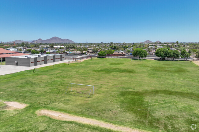 Excelencia School in central Phoenix has a large field for soccer and other outdoor activities.