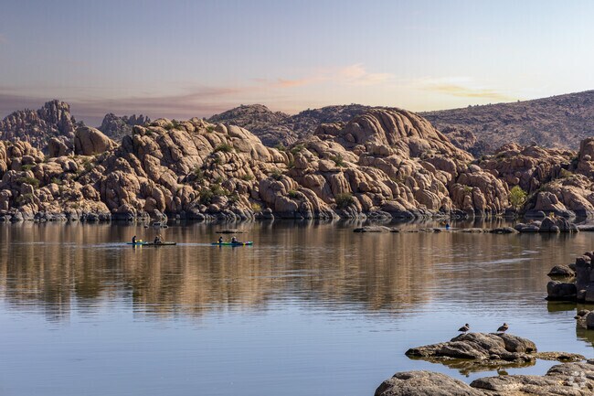 Watson Lake features boating and fishing surrounded by granite rock formations.