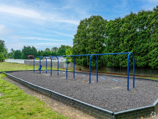 The swings at Lafayette Mills Elementary School swing set.