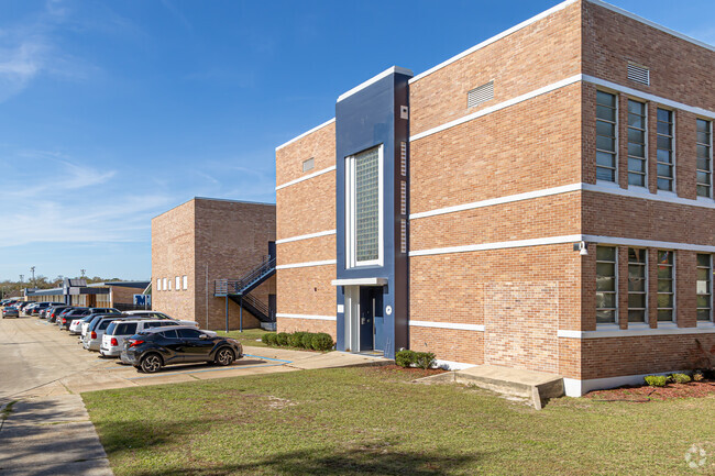 Moss Point High School has a large campus with multiple buildings.