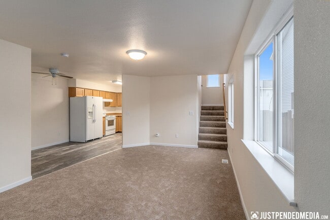 Living room and kitchen and dining room