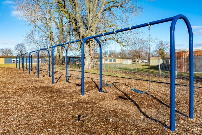 Student swings at Clarence Randall Elementary School.