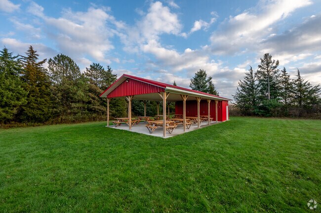 This picnic shelter is located on the grounds of the Rich Township Hall.