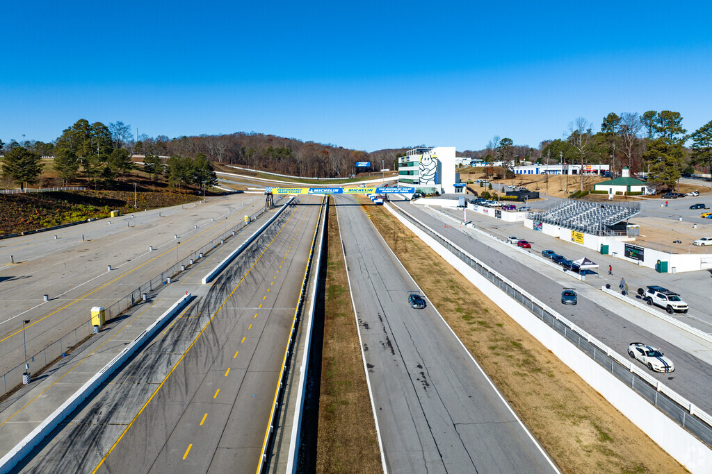 Residents drive the track at Michelin Raceway Road Atlanta, a multipurpose motorsports facility.