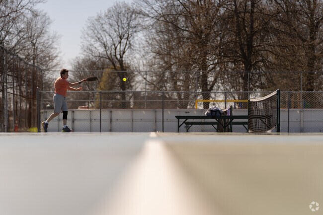 You can usually join Pickleball players in Mang Park in Kenmore on a sunny day.