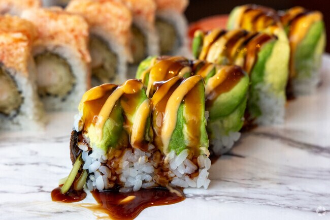 Taste the delicious eel avocado roll at Jacky's Galaxy.