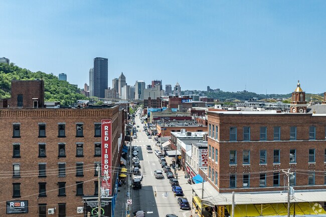 The Strip District sits just outside of downtown Pittsburgh.