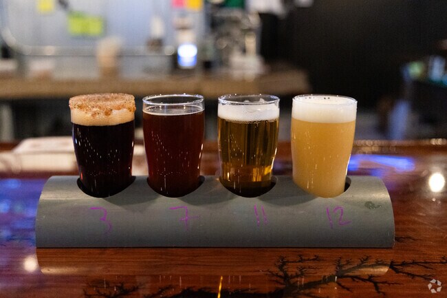Come to Oncore Brewing in Swanton for a flight of beers if you can't decide on just one.