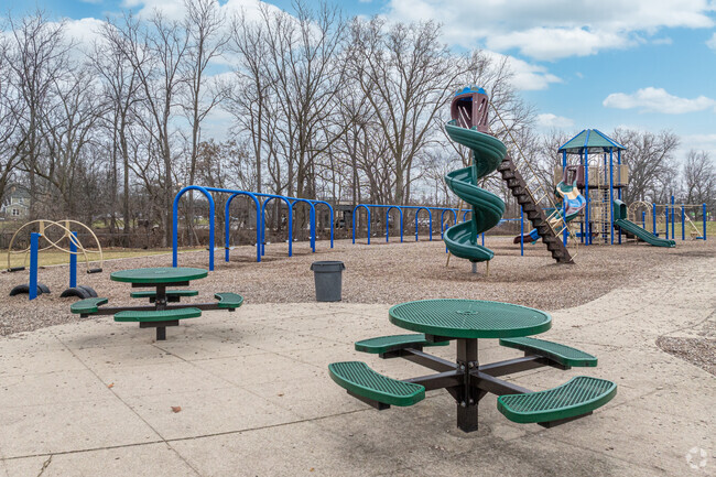 Bowen Elementary, tables and playground.