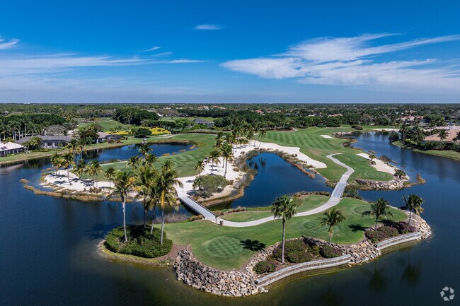 Grey Oaks has an intricately designed golf course built around lakes.