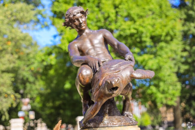 Turtle boy is a historic landmark of Downtown Worcester's central park.