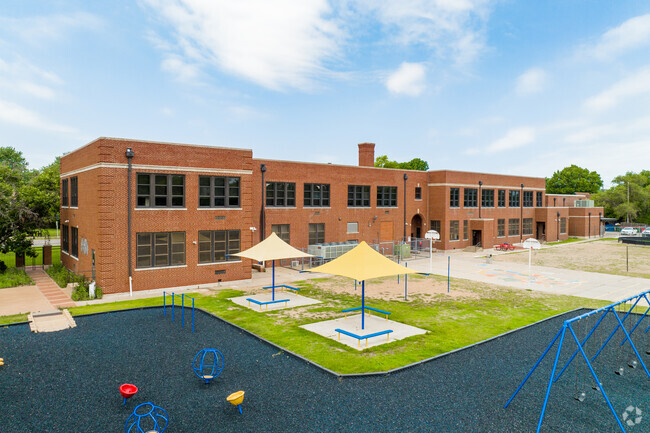 This is the back view of Hyde Elementary School.