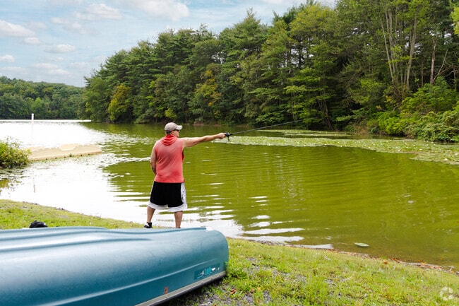 Fishing is common at Sweet Arrow Lake County Park, just 3 miles from town.