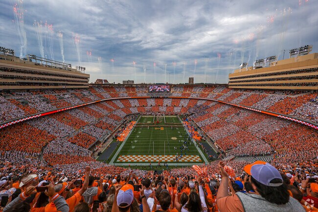 The University of Tennessee football stadium hosts many home games.