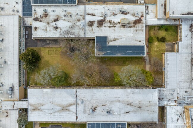 Keith Vally Middle School offers a nature courtyard for students to enjoy. .